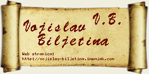 Vojislav Biljetina vizit kartica